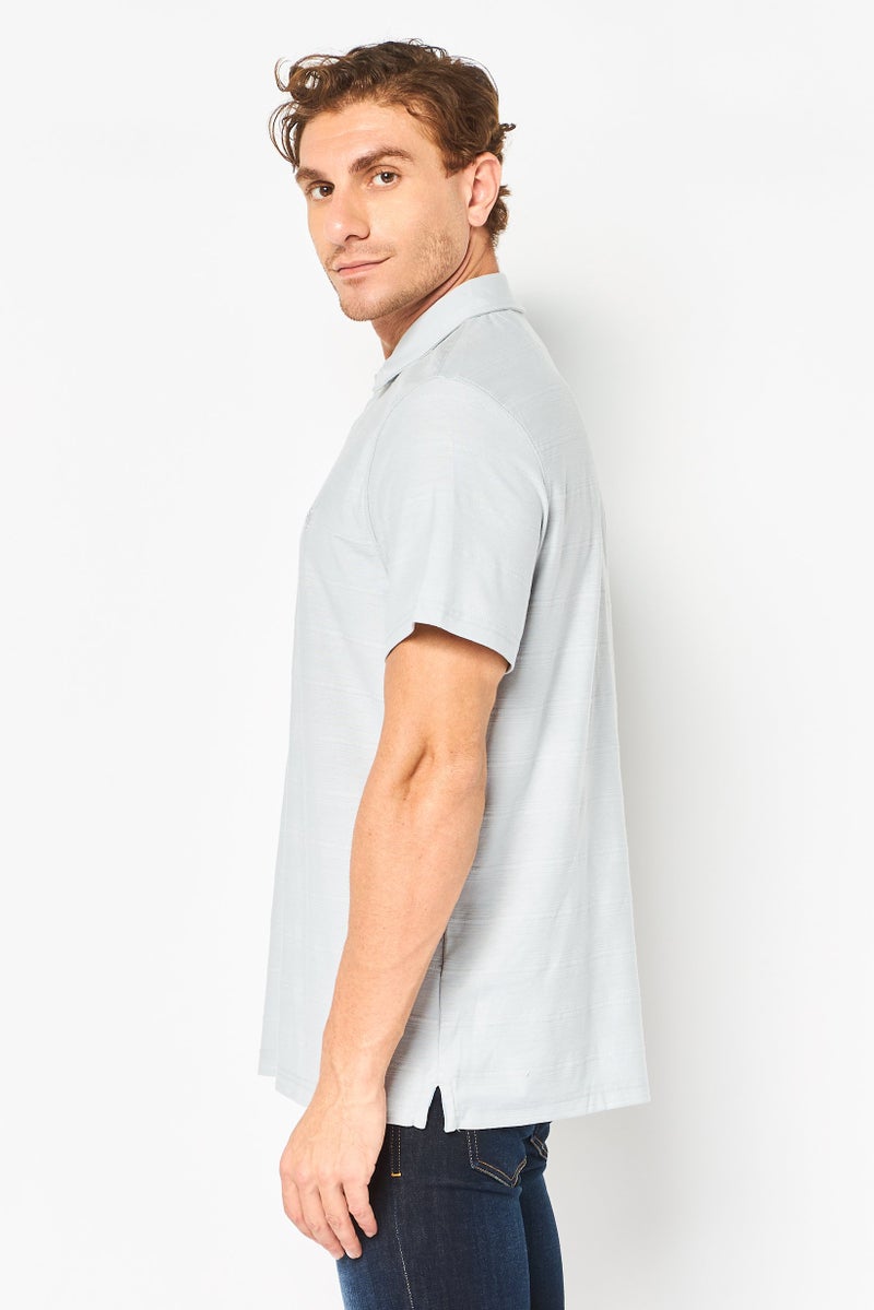 Chaps Men Regular Fit Embroidered Short Sleeve Polo Shirt, Grey - Image 4